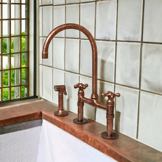 Copper Kitchen Bridge Faucet,Copper Tap - NORD BRASS