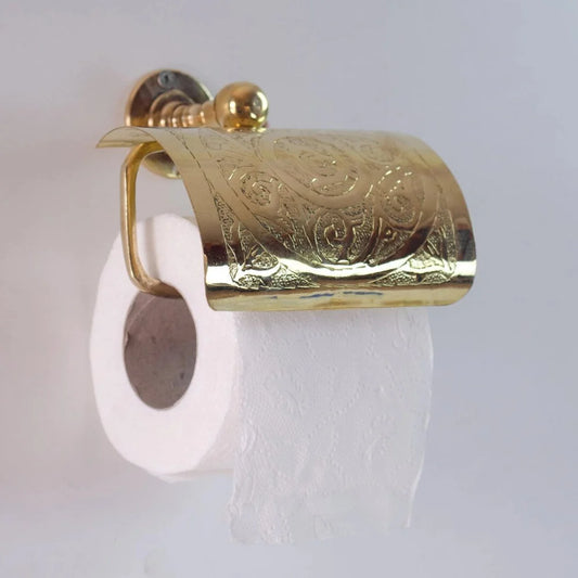 Solid Brass Toilet Paper Holder, Handcrafted Powder Room Roll Holder - NORD BRASS