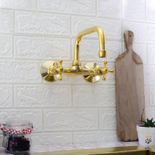 Brass Kitchen Faucet - Vintage Brass Kitchen Faucet - NORD BRASS