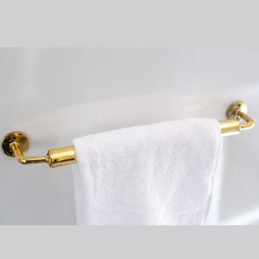 Unlacquered Brass Towel Rail - Bathroom Towel Holder - NORD BRASS