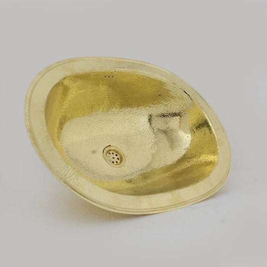 Hammered Oval Brass Sink, Drop-in Brass Bathroom Sink, Antique Brass Sink, Bathroom Brass sink