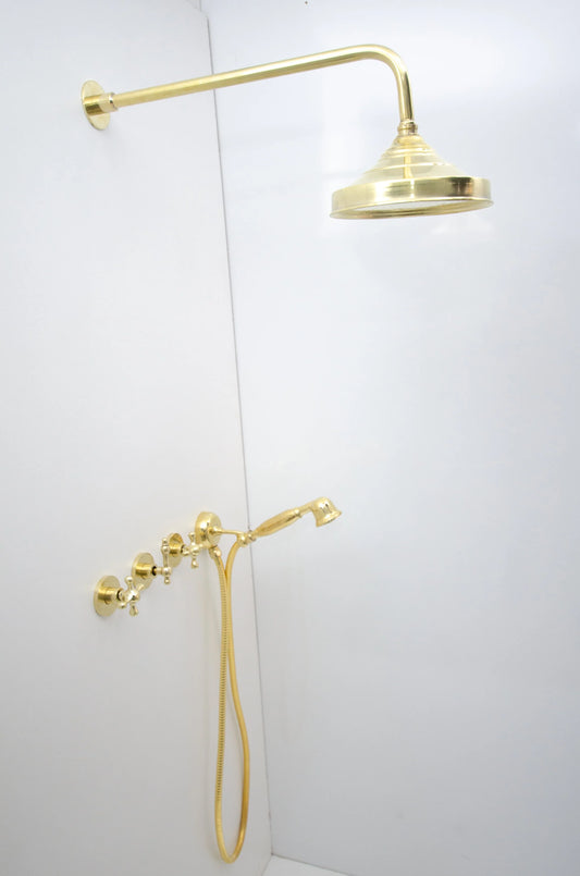 Brass Shower Fixtures - Dual Shower Head - NORD BRASS