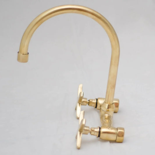 Unlacquered Brass Bathroom Faucet - Bathroom Sink Faucet IBF06 - NORD BRASS