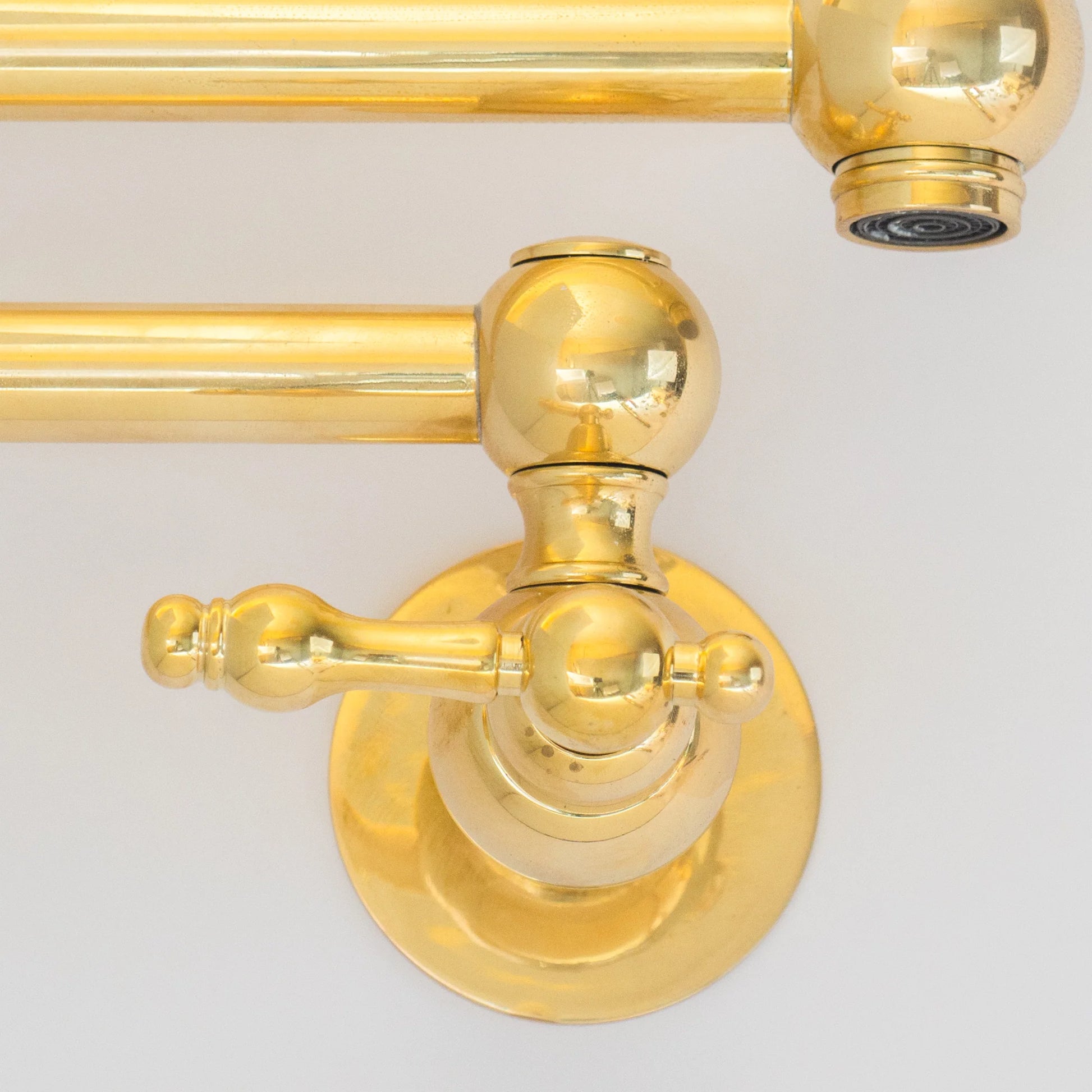 Unlacquered Brass Pot Filler Kitchen Faucet, Stove Pot, Wall Mount Pot Filler - NORD BRASS