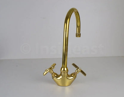 Antique Brass Bathroom Faucet - Unlacquered Brass Faucet - NORD BRASS