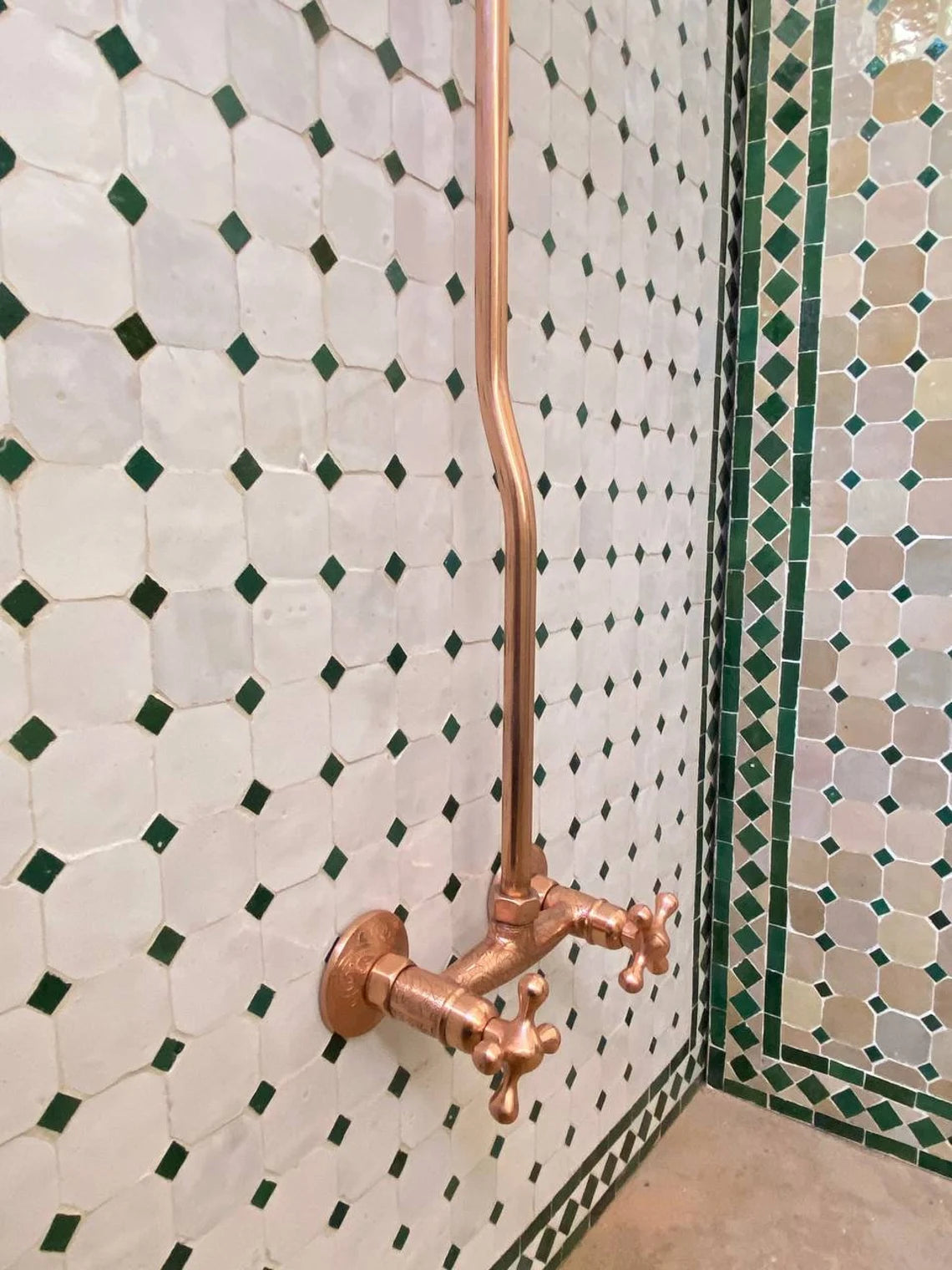 Unlacquered Solid Copper Shower, Copper Outdoor Shower - NORD BRASS