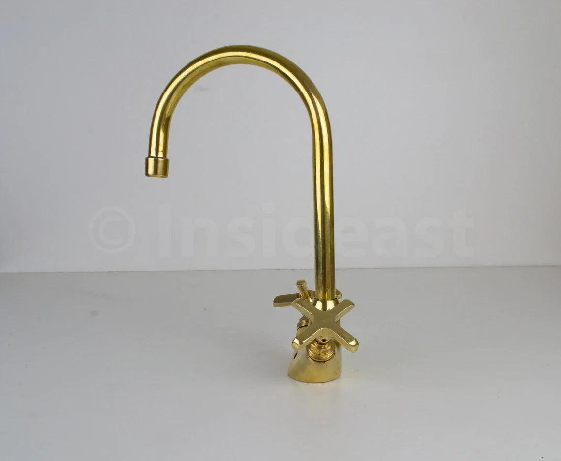 Antique Brass Bathroom Faucet - Unlacquered Brass Faucet - NORD BRASS