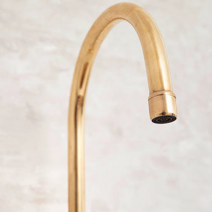 Antique Brass Kitchen Faucet - Antique Brass Bridge Faucet - NORD BRASS