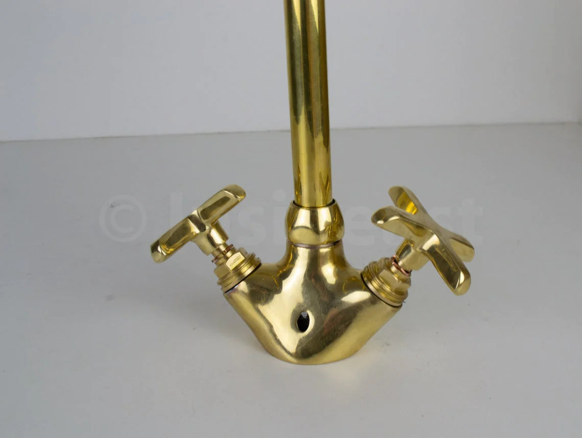 Antique Brass Bathroom Faucet - Unlacquered Brass Faucet - NORD BRASS