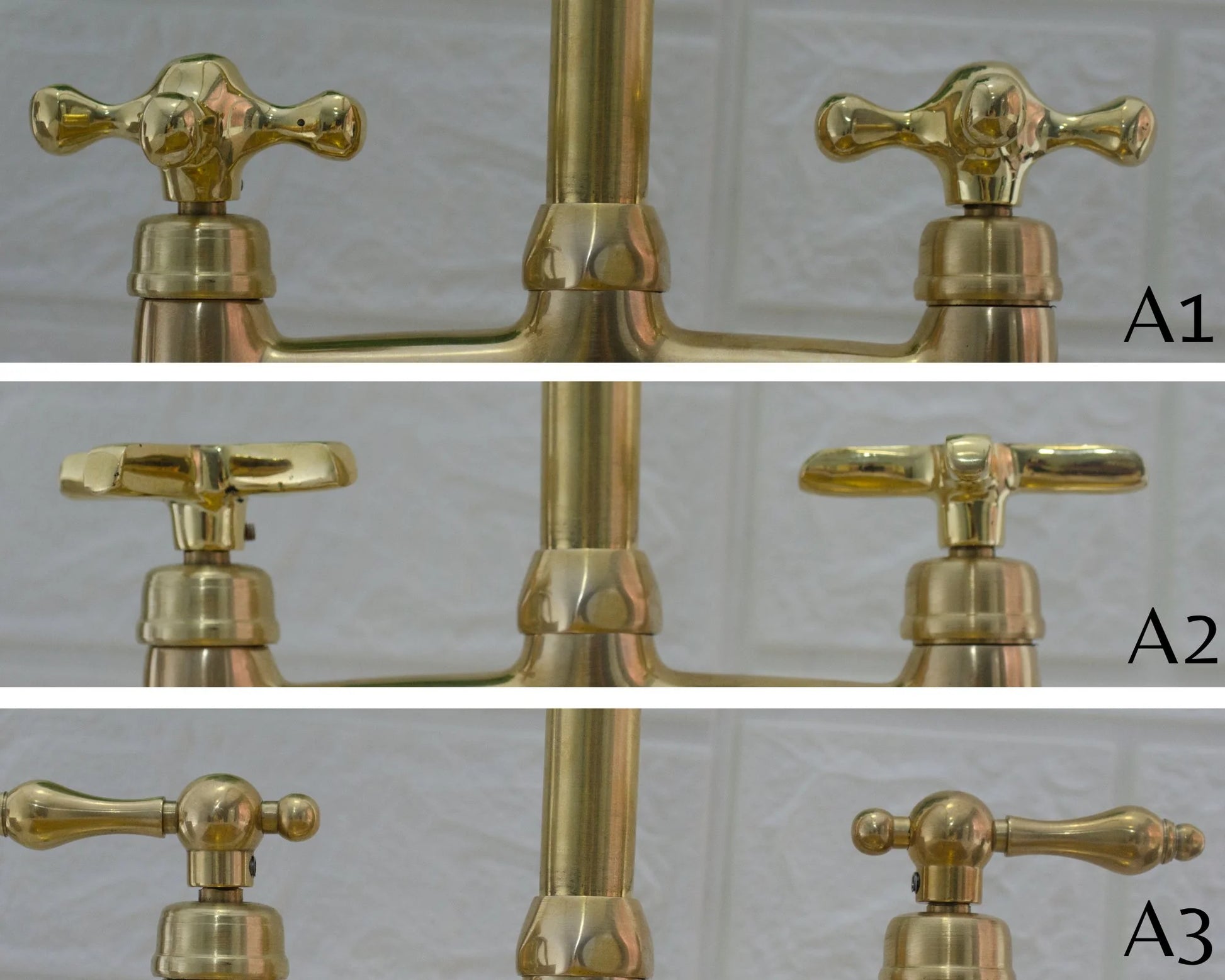 Antique Brass Kitchen Faucet - Antique Brass Bridge Faucet - NORD BRASS