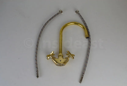 Antique Brass Bathroom Faucet - Unlacquered Brass Faucet - NORD BRASS